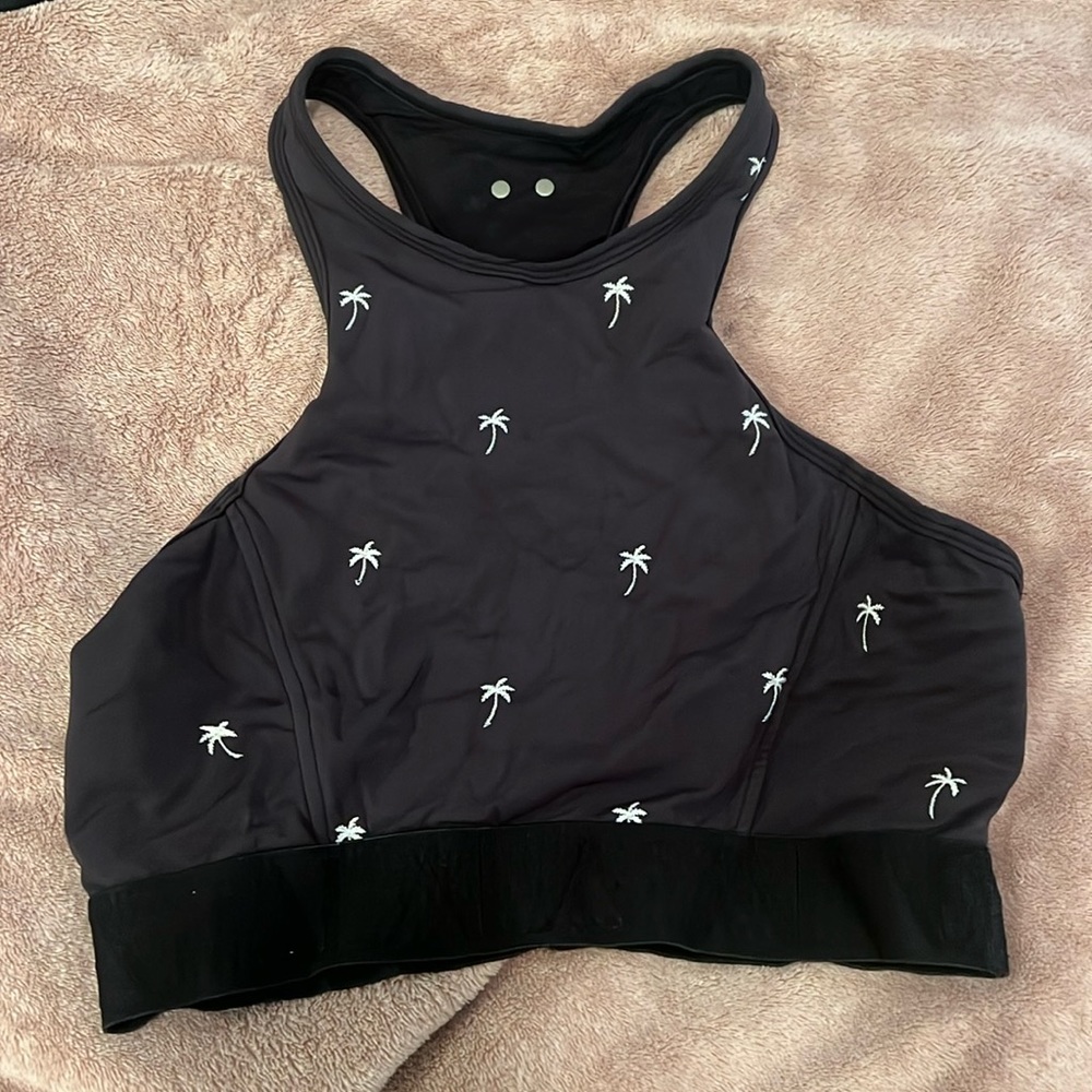 ALALA palm tree high neck sports bra